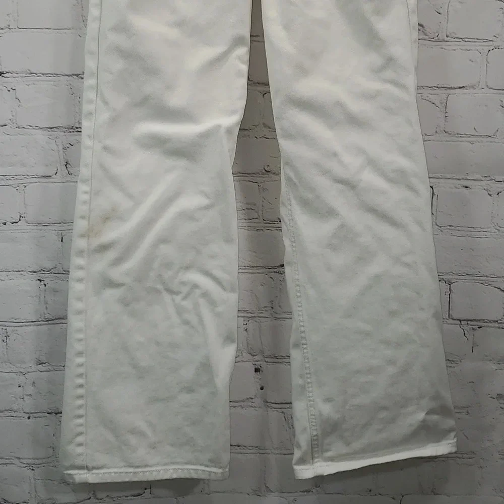 BDG Urban Outfitters High Rise Pleated White Jeans Relaxed Straight-Leg Size 24 - Picture 4 of 16